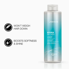 Joico HydraSplash conditioner bottle promises light moisture and easier detangling.