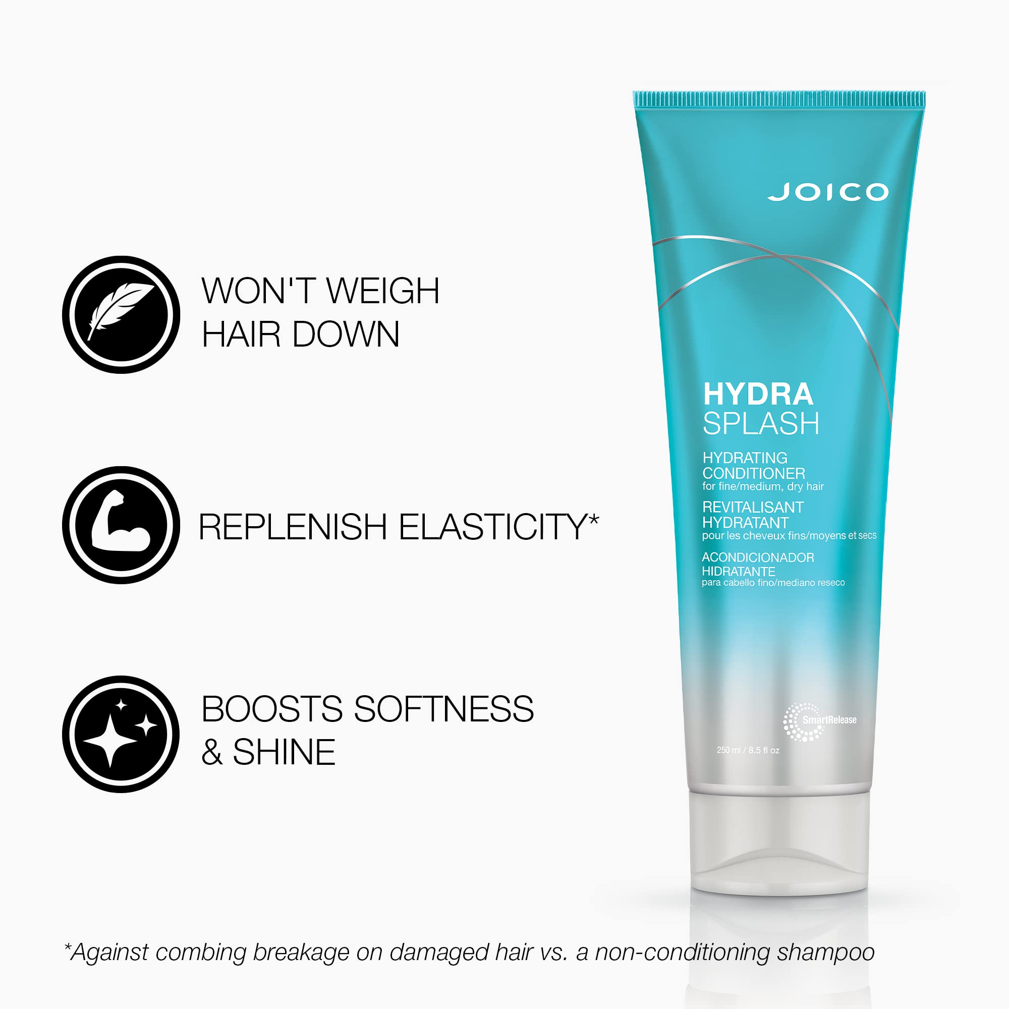 Joico HydraSplash hair texture closeup reveals beachy, soft definition.