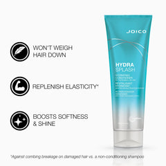 Joico HydraSplash hair texture closeup reveals beachy, soft definition.