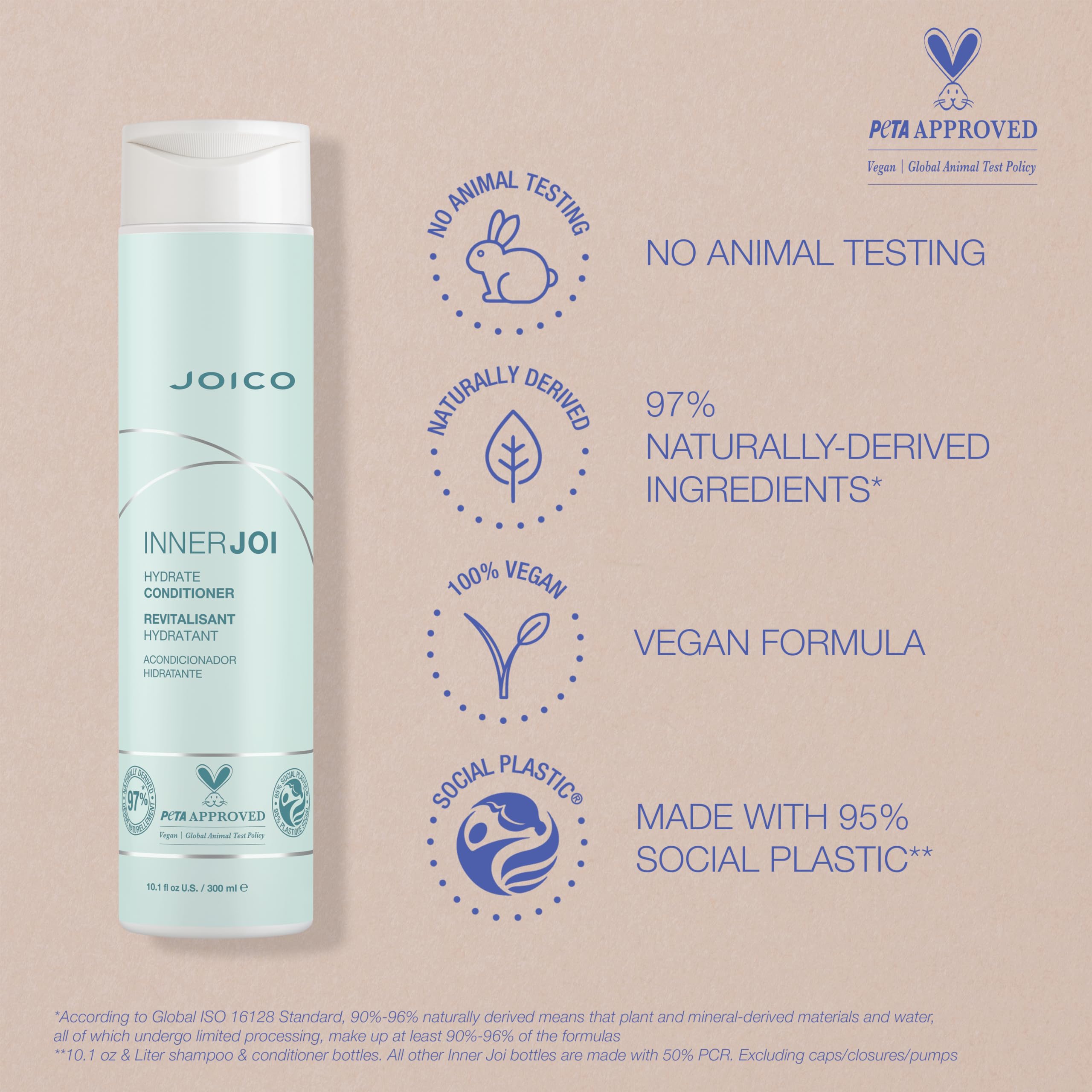 Joico InnerJoi eco-packaging made from 95% recycled Social Plastic.