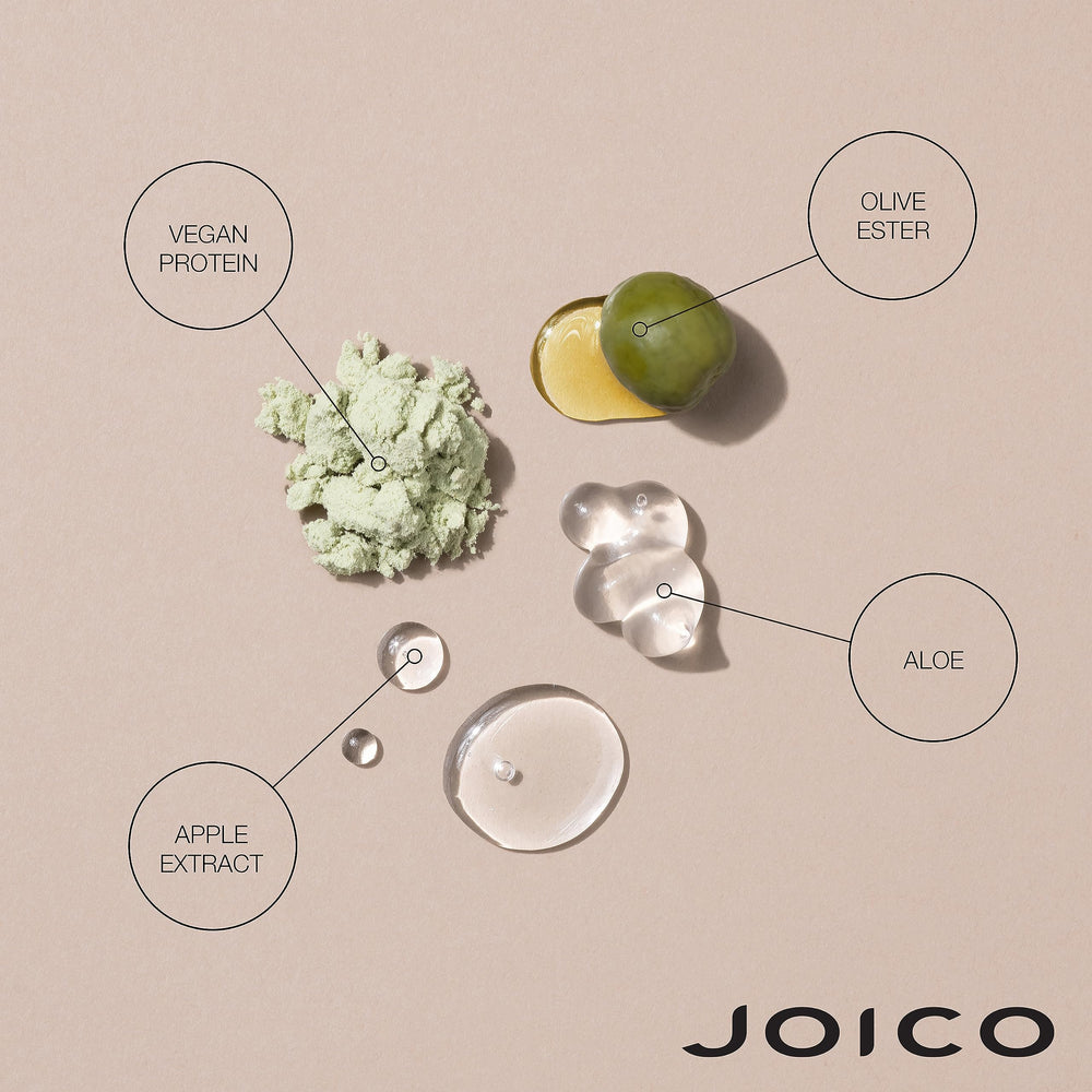 Joico InnerJoi vegan formula label emphasizes plant-based ingredients.