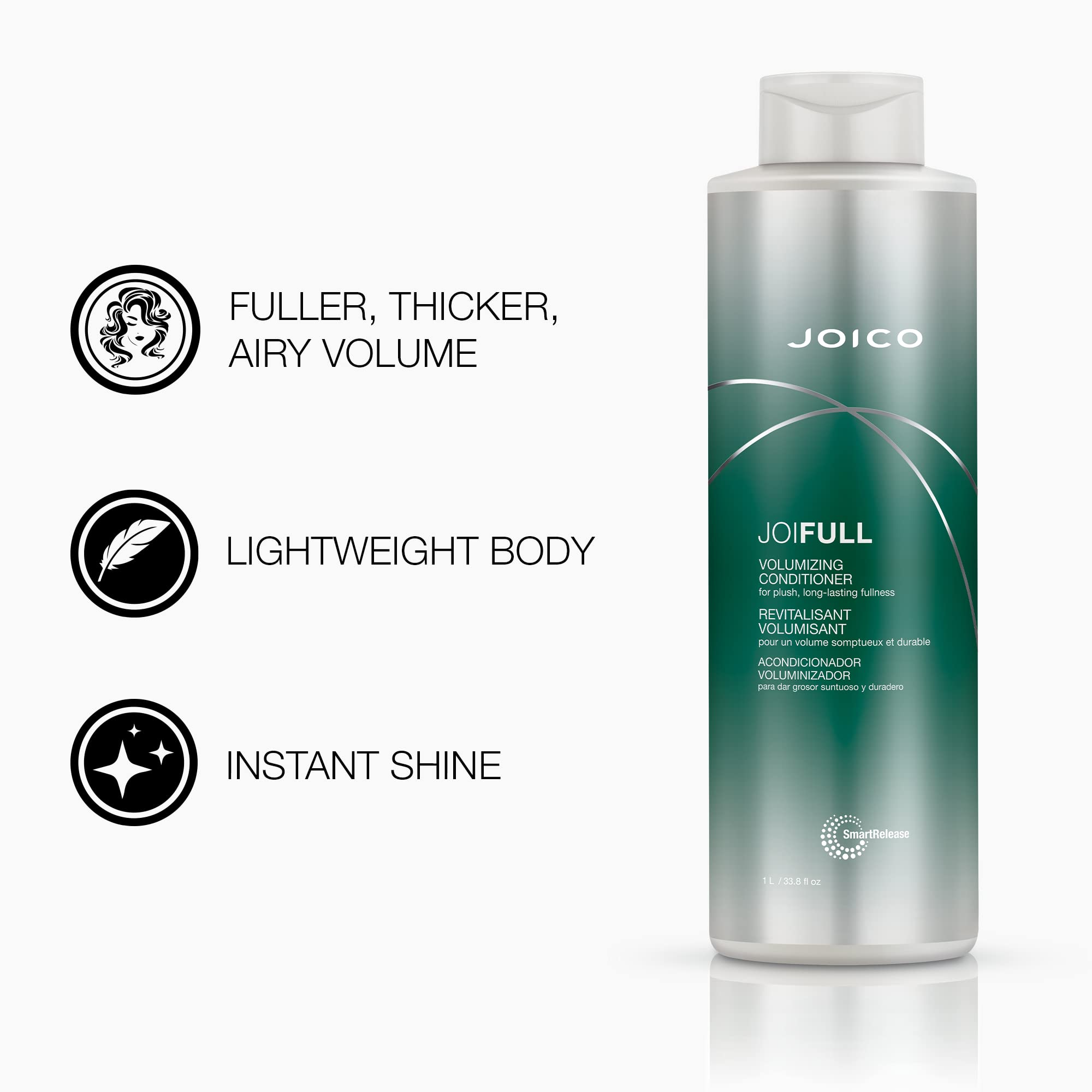 Joico JoiFULL rich lather close-up highlights a clean, refreshing feel.