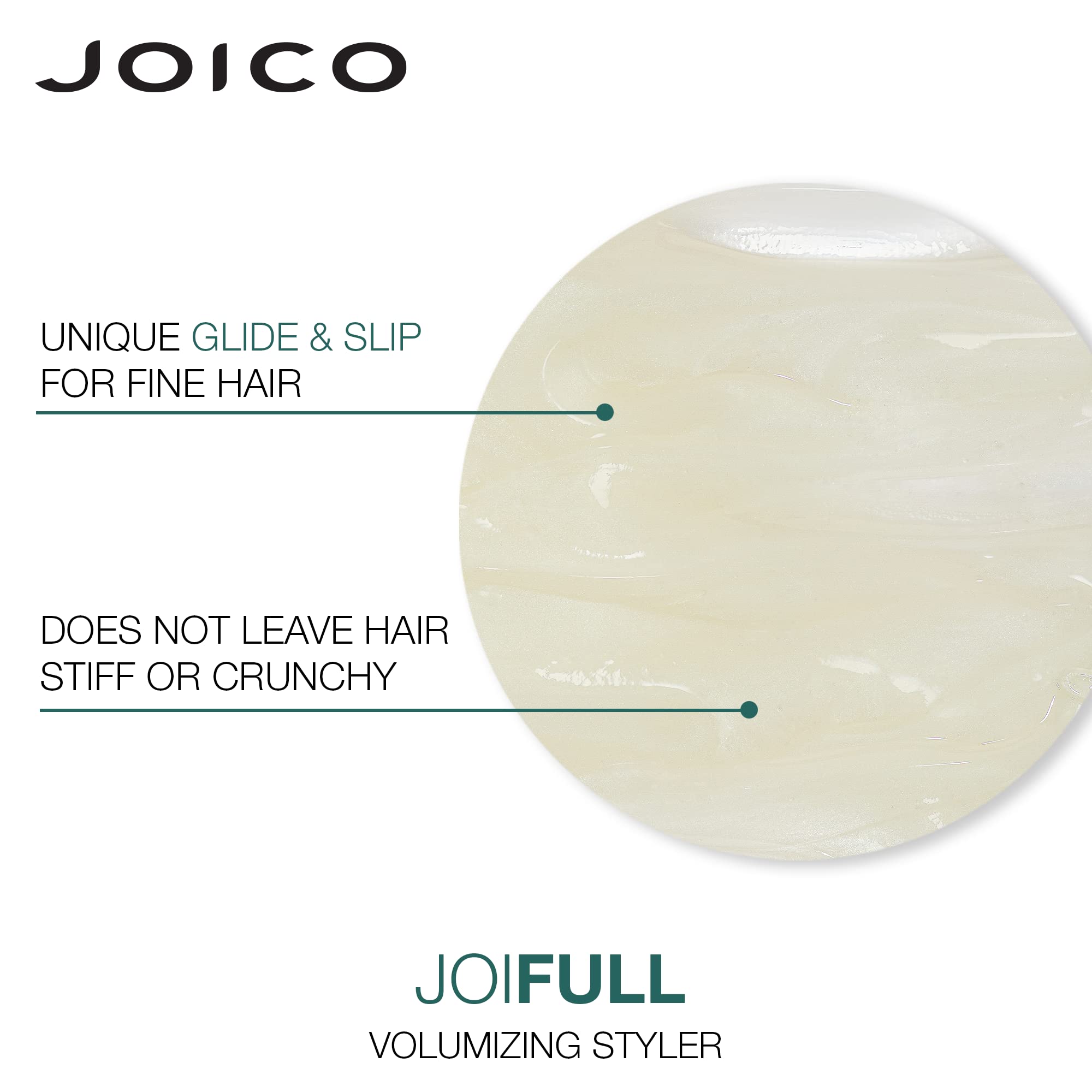 Applying JoiFULL to hair for smooth glide and lift during styling