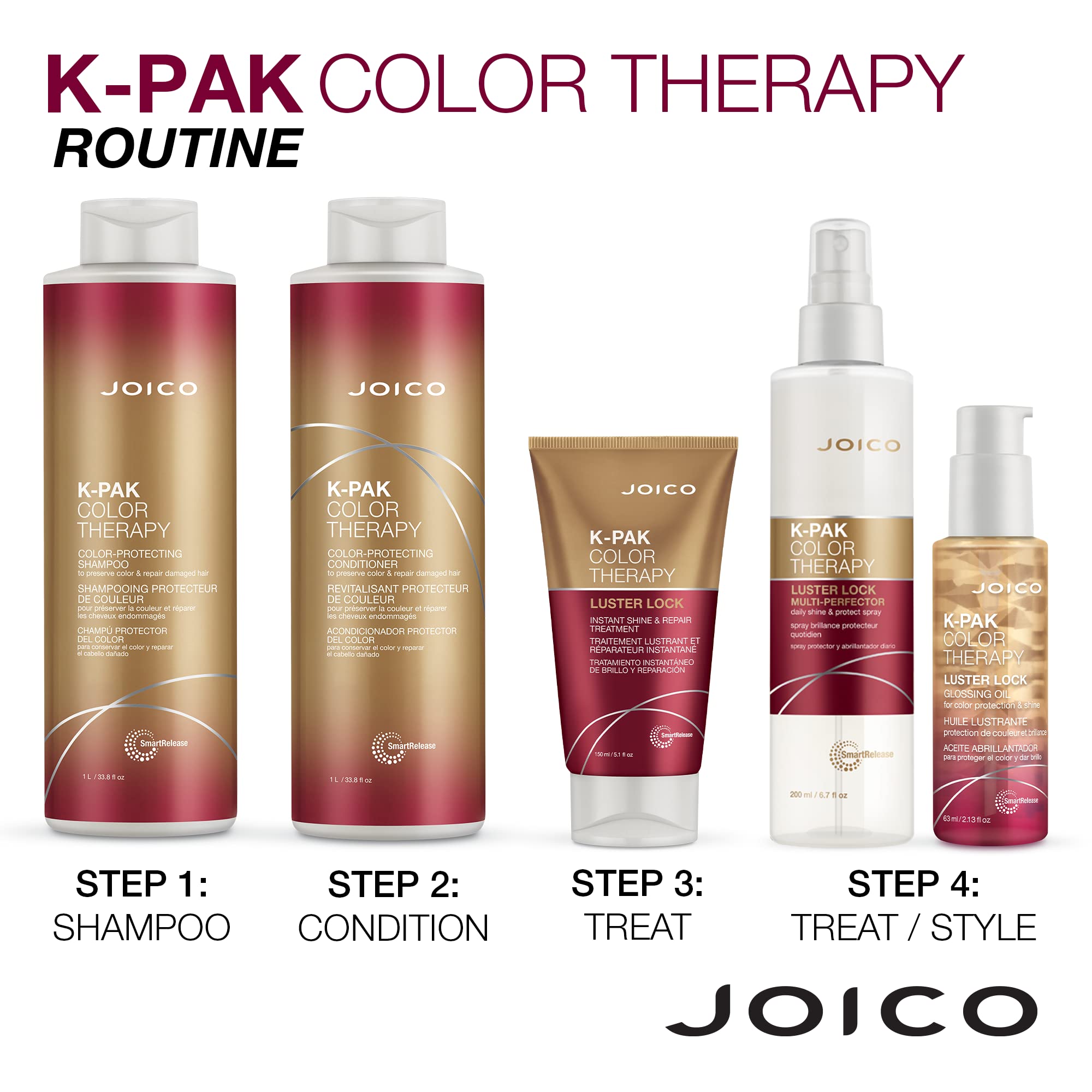 Display of Joico K-Pak Color Therapy duo on shelf or vanity
