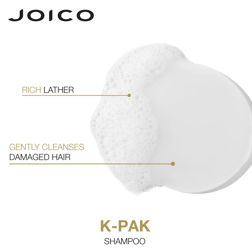 Joico K-PAK Conditioner glide closeup emphasizing smoothing and detangling benefits.