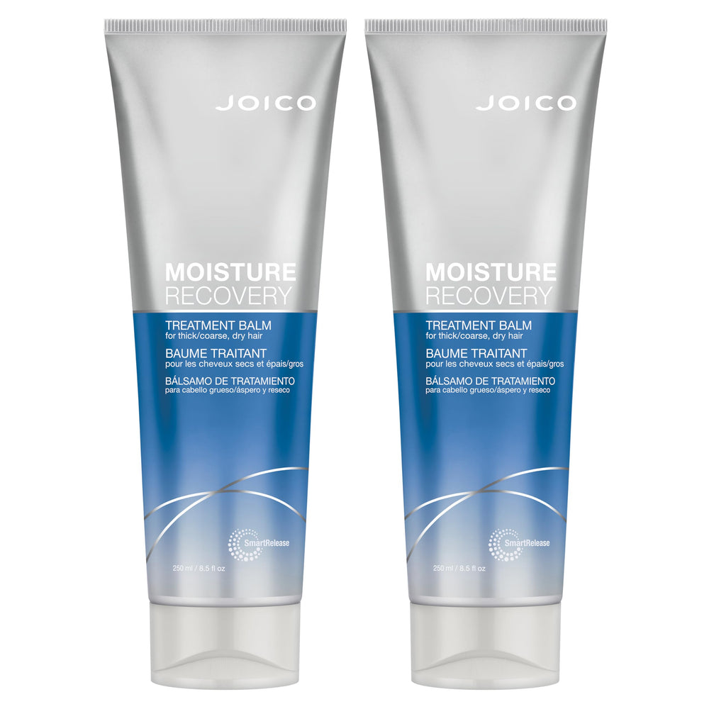 Joico Moisture Recovery Balm packaging with dual bottles for intense moisture
