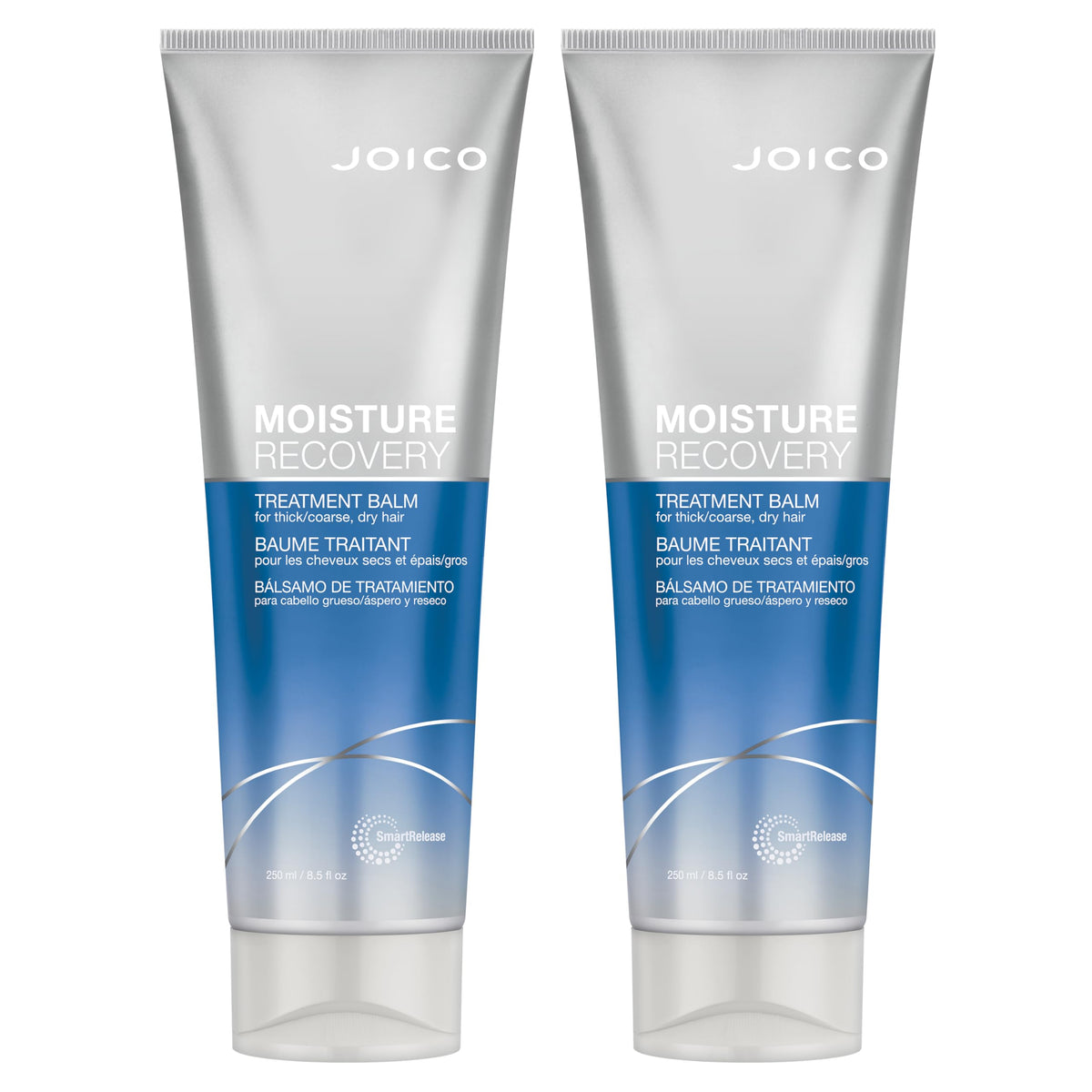 Joico Moisture Recovery Balm packaging with dual bottles for intense moisture