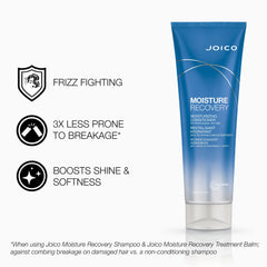 Joico Moisture Recovery shampoo lather highlighting hydration and shine