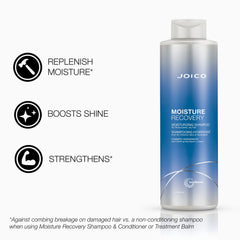 Joico Moisture Recovery Shampoo silky lather nourishes with creamy hydration