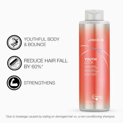 Joico YouthLock conditioner bottle top reveals hydrating care for softer strands