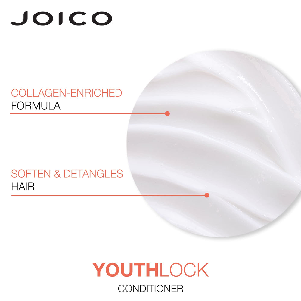 Frizz-smoothing action of YouthLock set helps reduce flyaways for polished looks