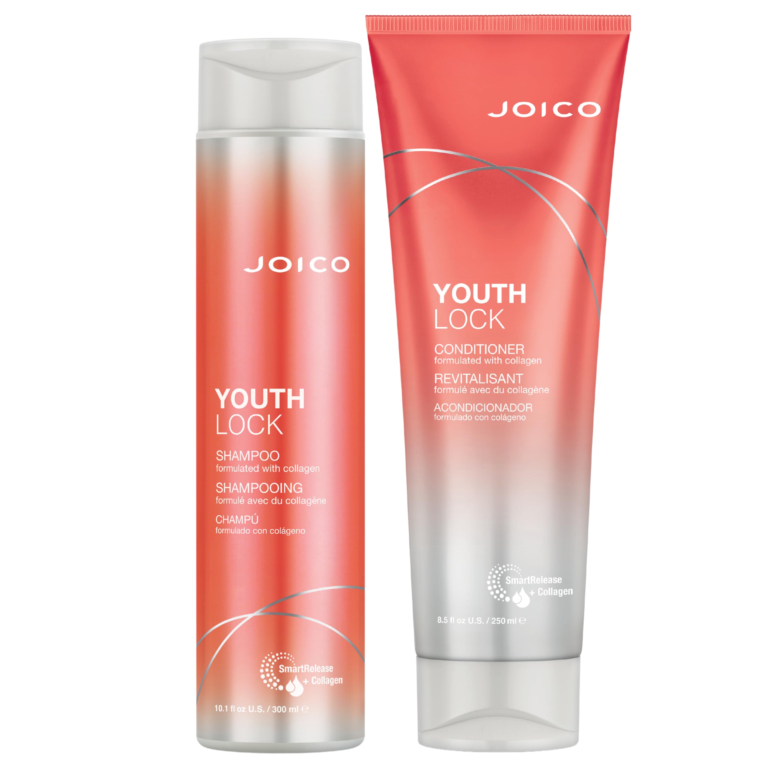 Joico YouthLock shampoo bottle promoting gentle daily cleansing for hair health
