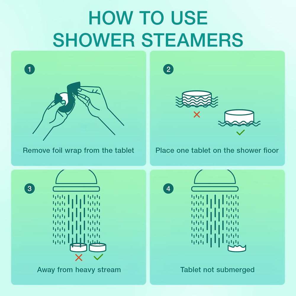 JoJowell mint-eucalyptus steamers creating a calming bathroom ambience.