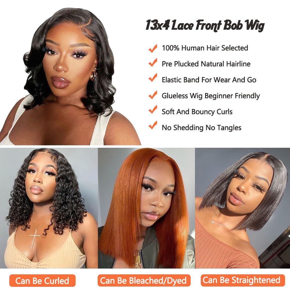 Jolanly bob wig HD lace details for near invisible scalp