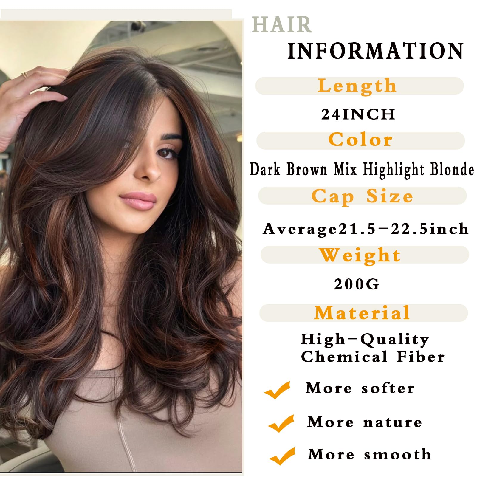 Jolelyne curtain bangs wig ombre, side view, flattering volume.