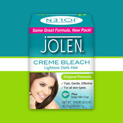 Jolen Creme Bleach Pot swatch on skin demonstrating even coverage potential.