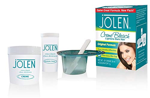 Jolen Creme Bleach Pot in travel-friendly packaging emphasizing portability.