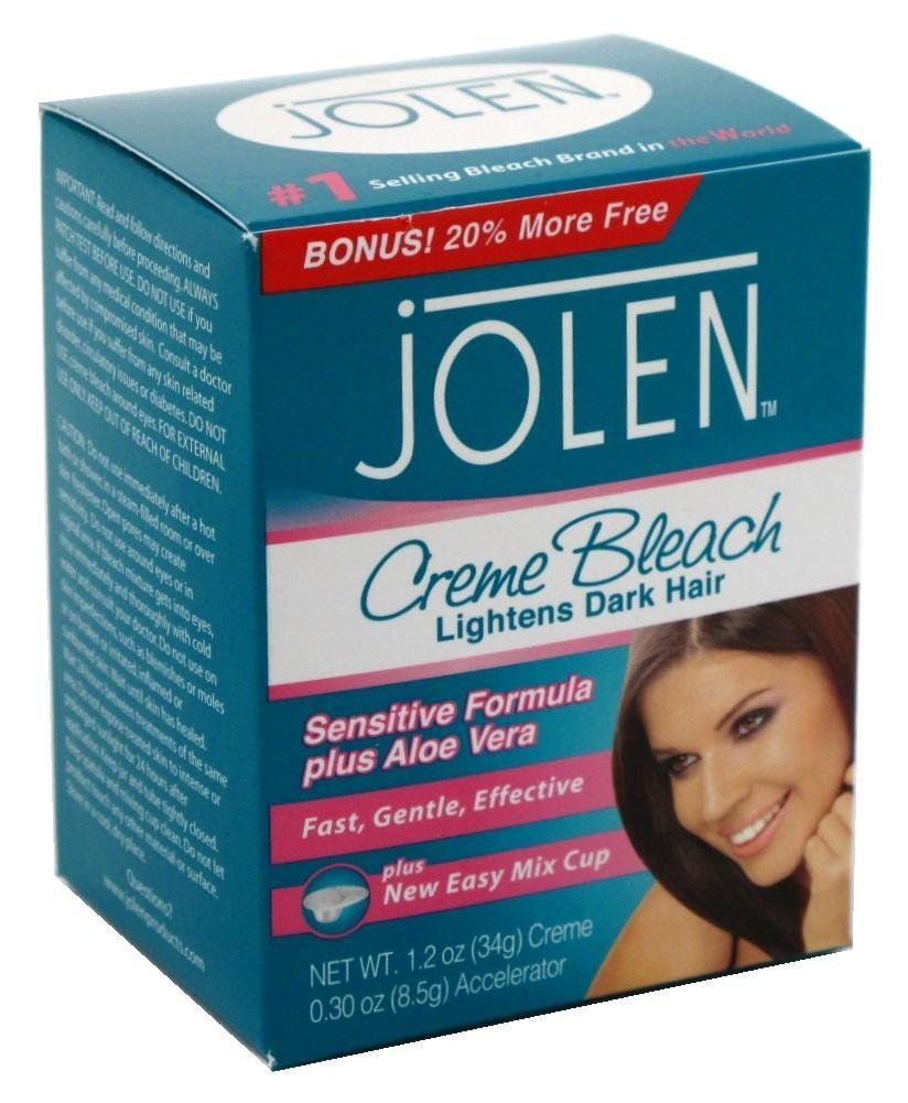 Jolen Creme Bleach Sensitive Aloe Eyebrow lightening to match hair color.
