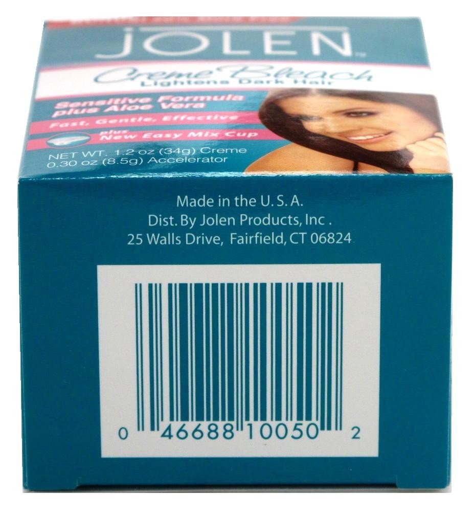 Jolen Creme Bleach Sensitive Aloe Face hair lightening blends with skin tone.