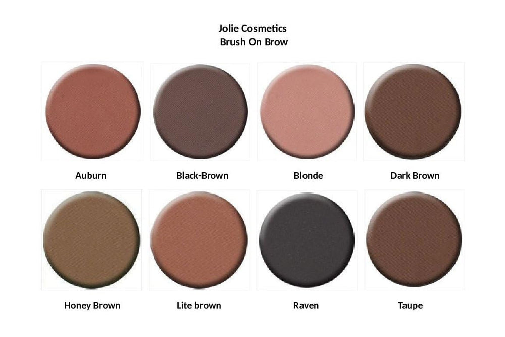 Jolie brush-on brow styling kit applicator for darkening hair and filling sparse areas.