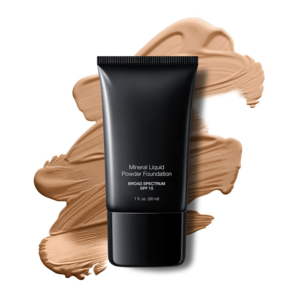 JOLIE Mineral Liquid Powder Foundation SPF 15 bottle delivers lasting, breathable coverage for all skin types.