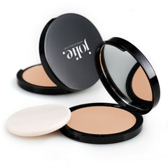 Jolie Mineral Powder Foundation sponge demonstrates easy, buildable coverage for a radiant finish