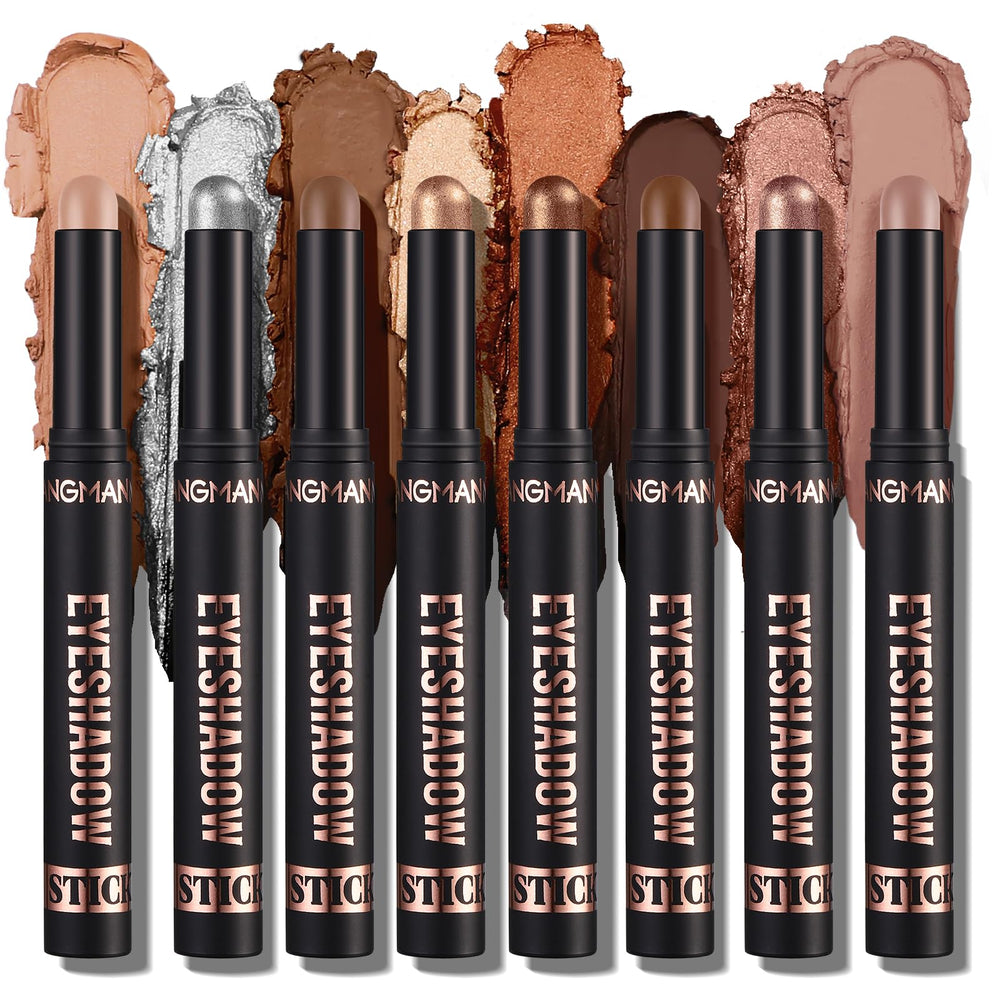 Jolilab Eyeshadow Stick Set with 8 matte colors for crease-resistant looks.