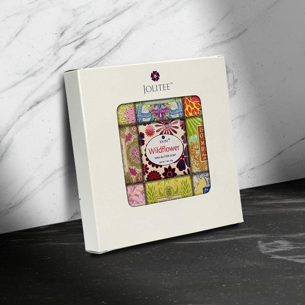 Jolitee Gift set Floral Favorites White Box close-up emphasizing luxury skincare ritual.
