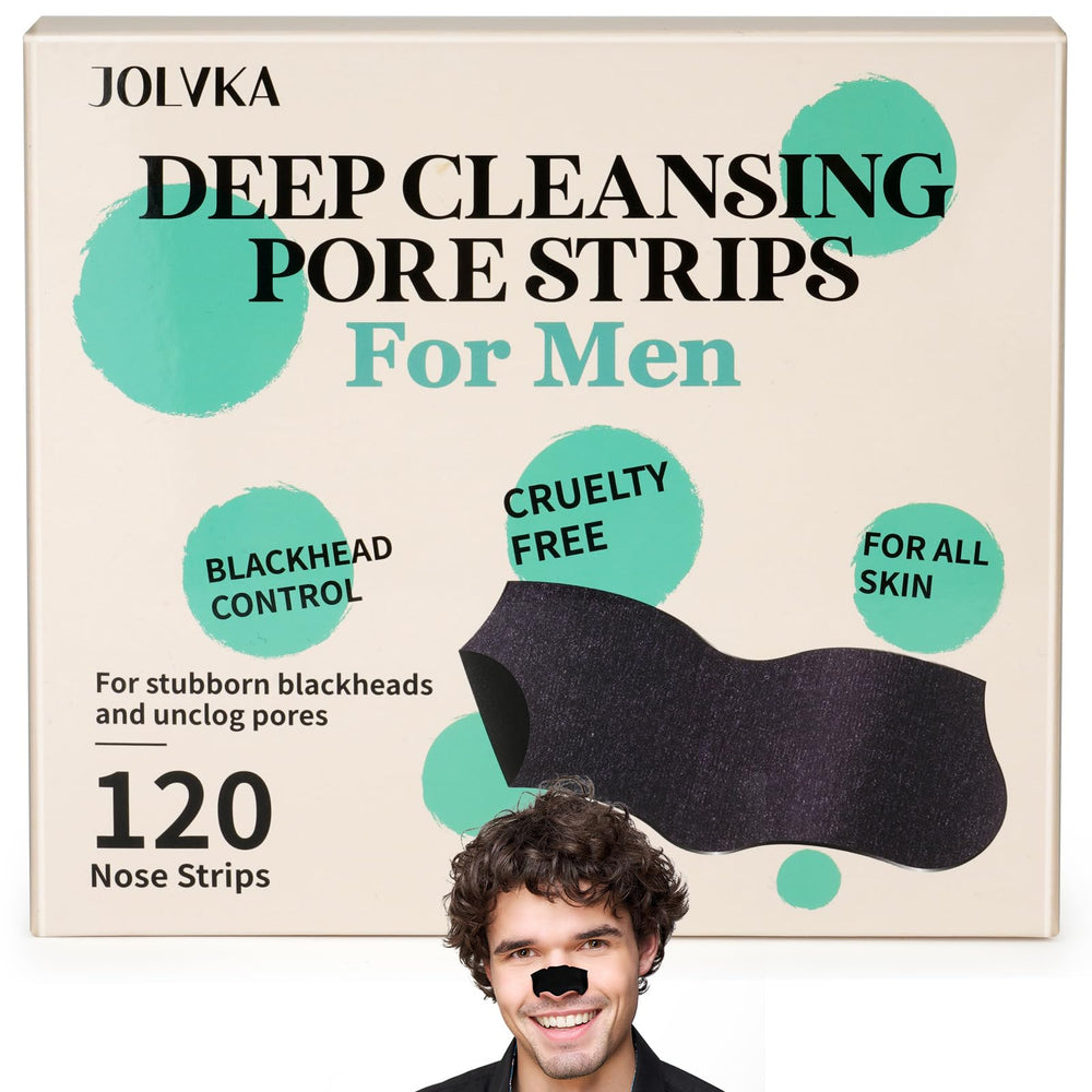JOLVKA blackhead remover nose strip demonstrates deep cleansing on the nose