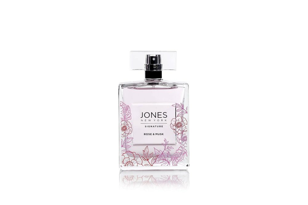 Jones New York Rose & Musk EDP bottle, showcased for everyday elegance