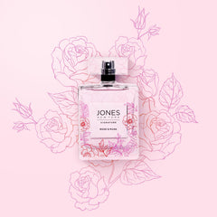 Jones New York Rose & Musk floral heart with rose, lily, magnolia notes