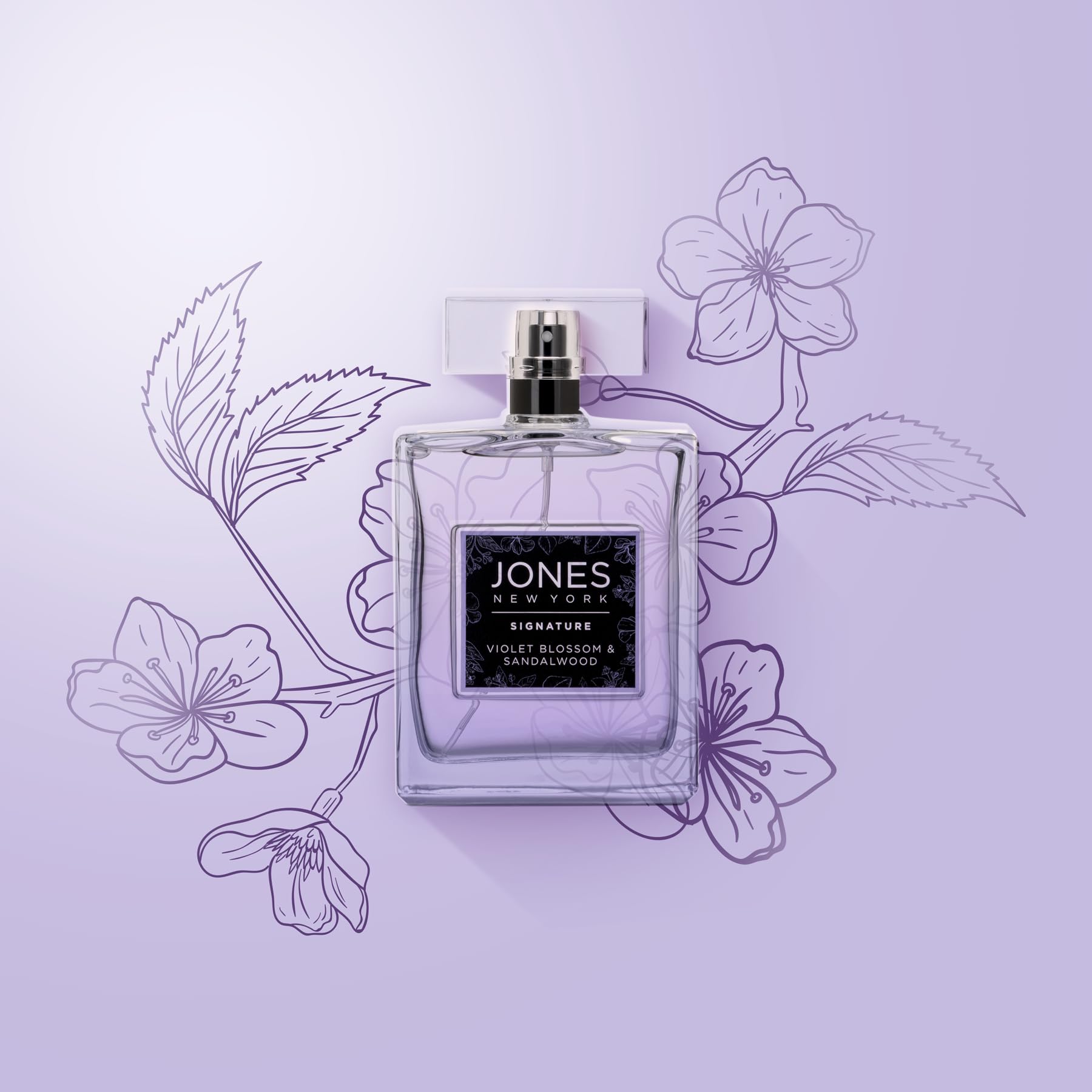 Jones New York Violet Blossom & Sandalwood box and bottle present a gift-ready option.