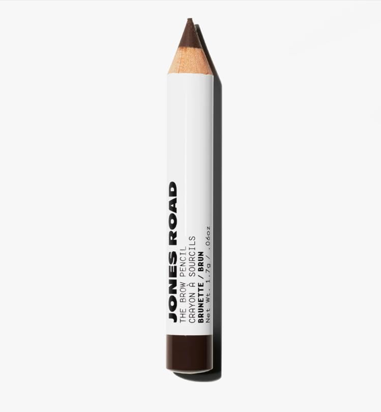 Jones Road Brow Pencil Brunette close-up for natural brow definition with complimentary masque.
