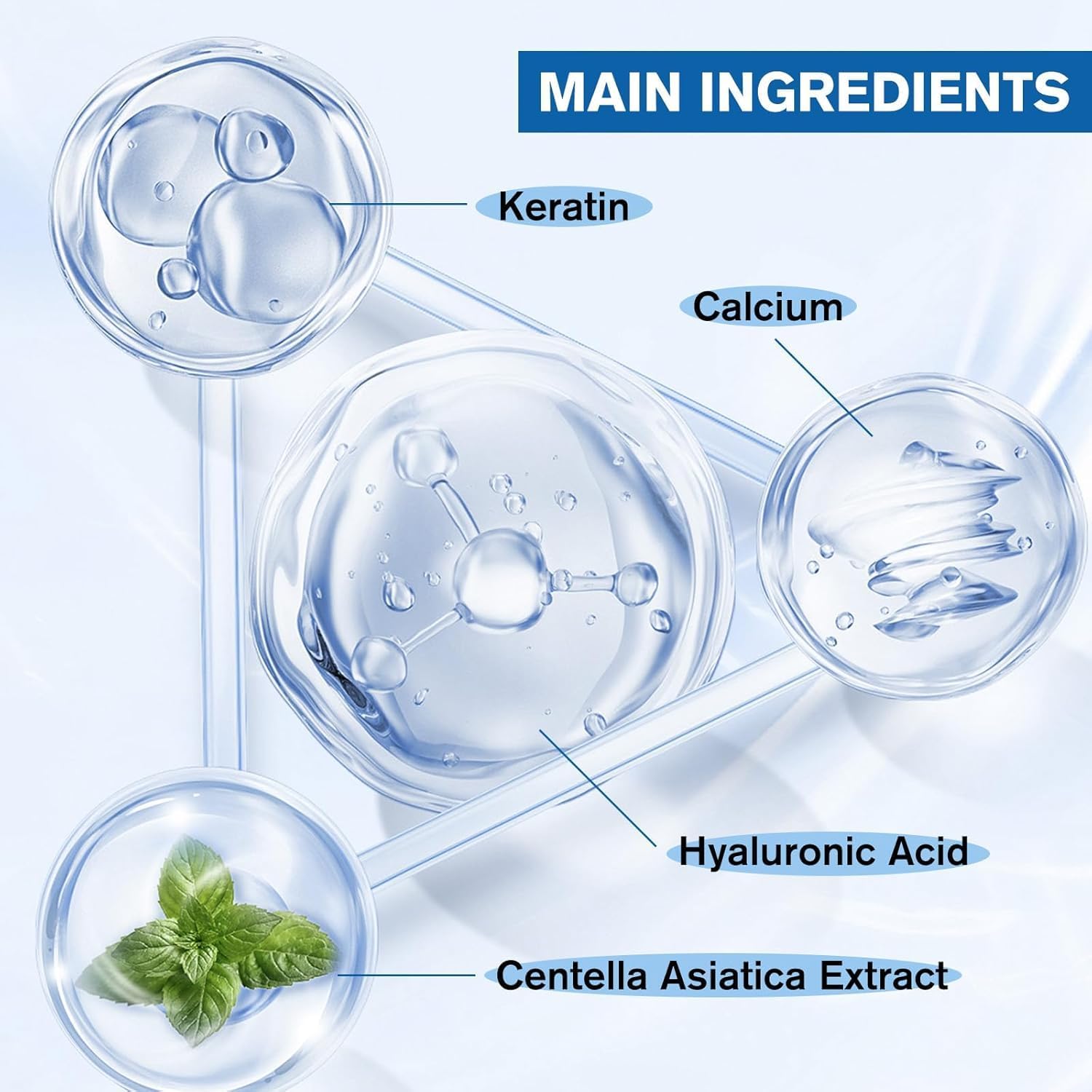 JONKEYPENY Hyaluronic acid and keratin support nail strength.