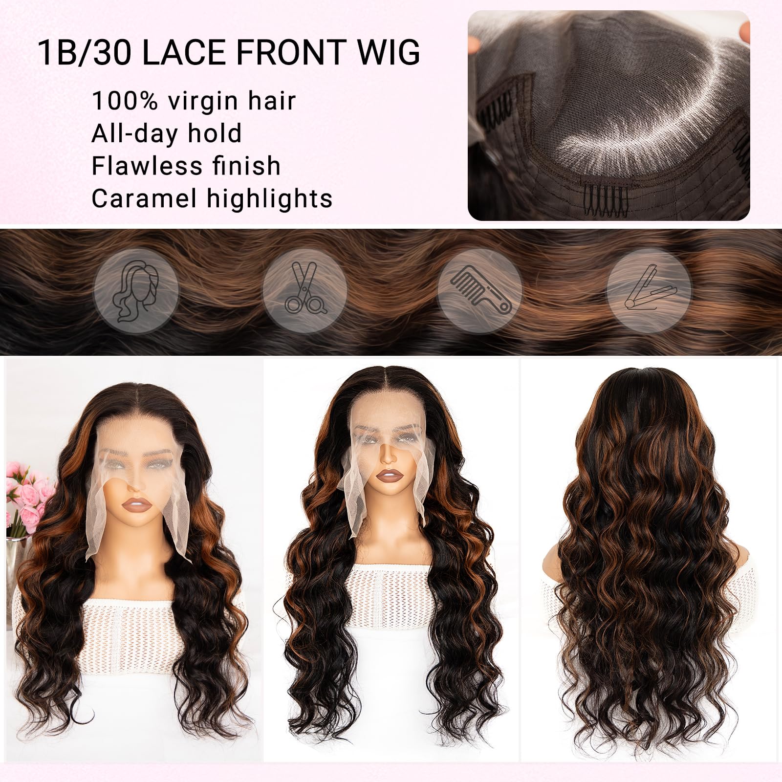 JonLiarge Body wave texture wig for smooth movement.