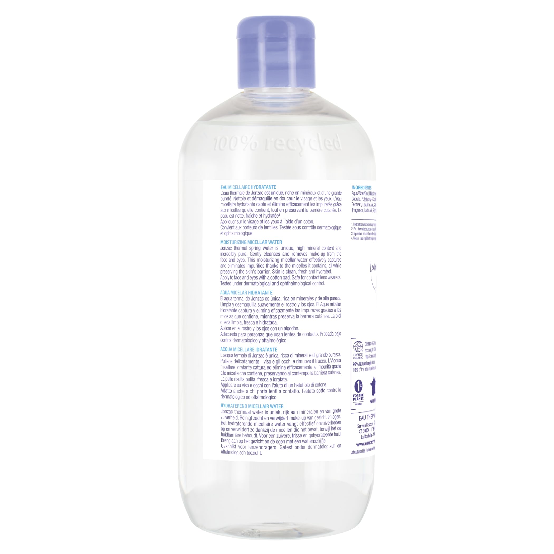 Hydration-focused micellar water with natural hyaluronic acid for daily use