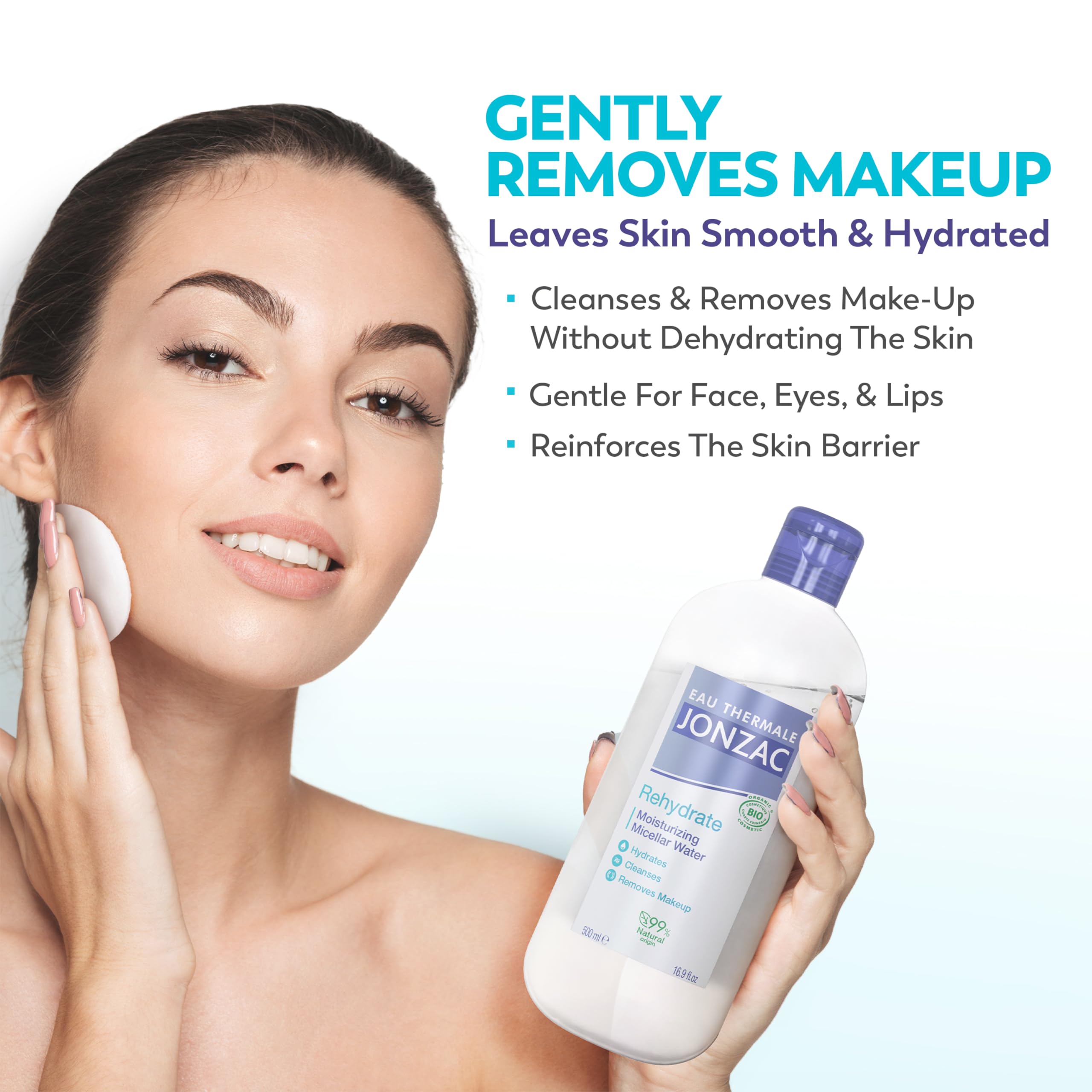 Sensitive skin friendly micellar water from JONZAC, dermatologist tested and trusted