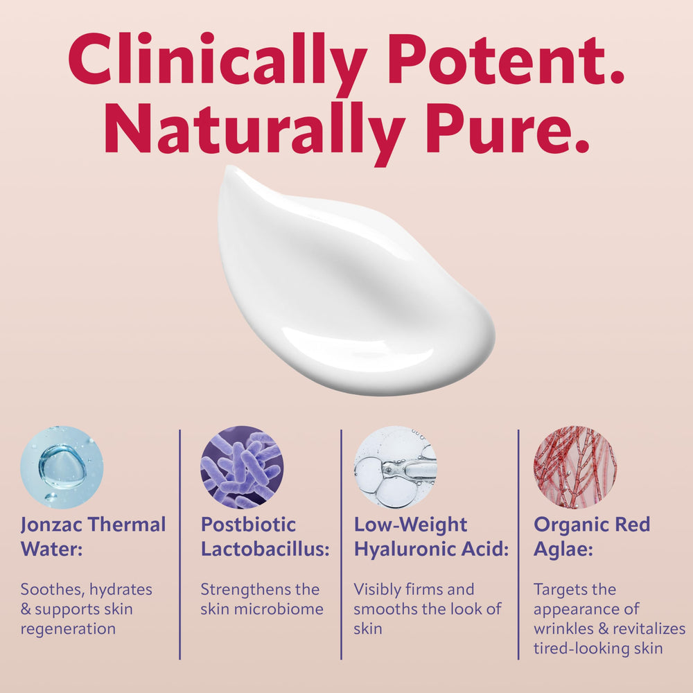 JONZAC thermal spring water icon highlights hydrating ingredients.