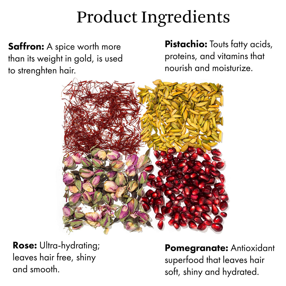 Joon Saffron Rose Shampoo foamy lather shown, promising gentle cleansing.
