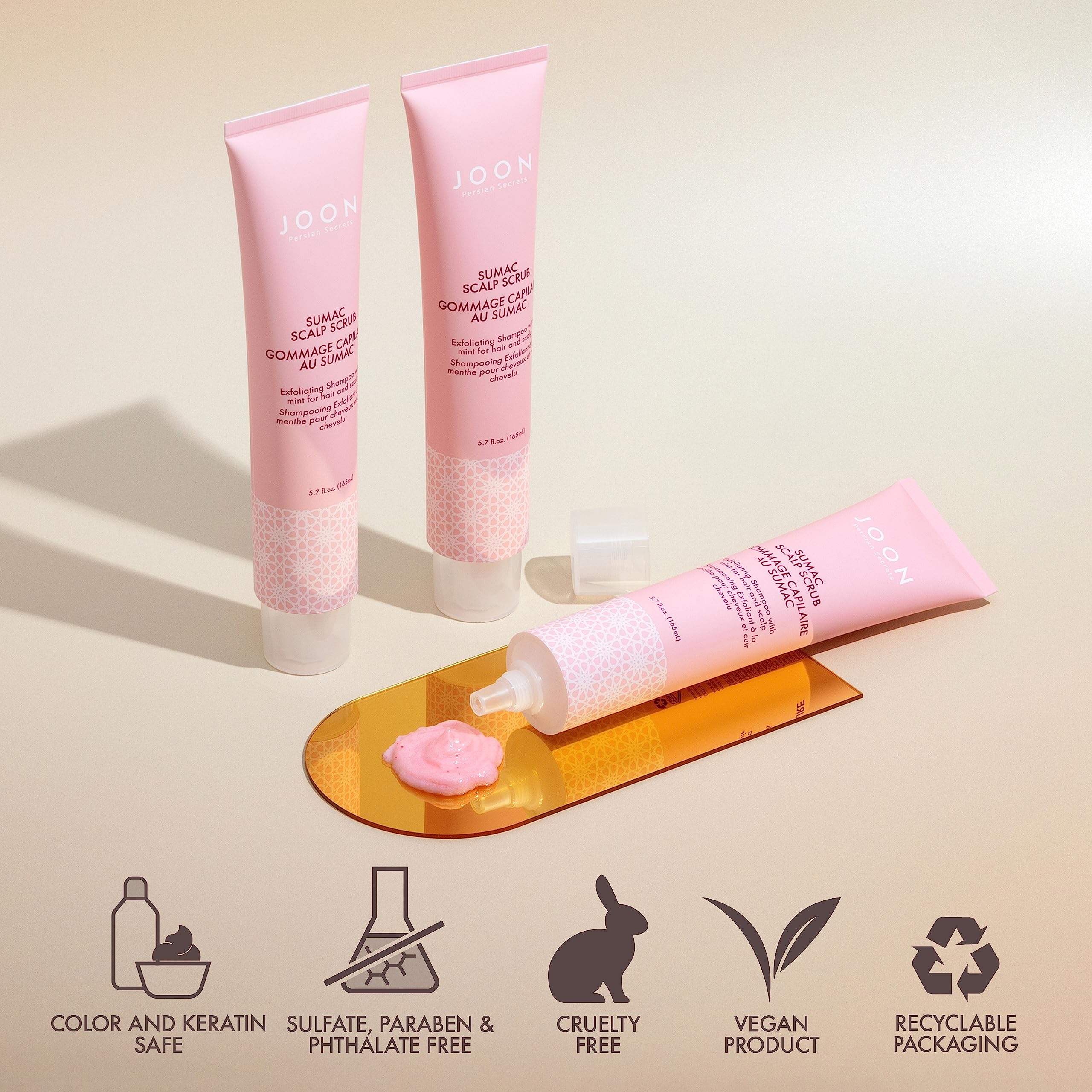 Joon Sumac Scrub safe for color, keratin, and extensions.
