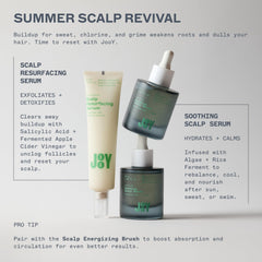 Jooy Scalp Resurfacing Serum bottle pour showing quick absorption