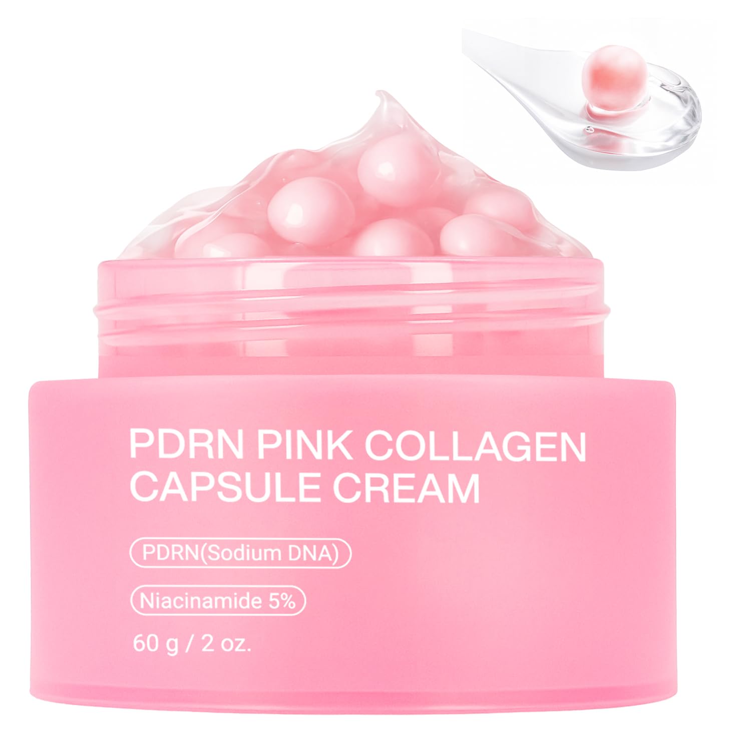 Jorceray PDRN Pink Capsule Cream jar showing dual-texture hydration options