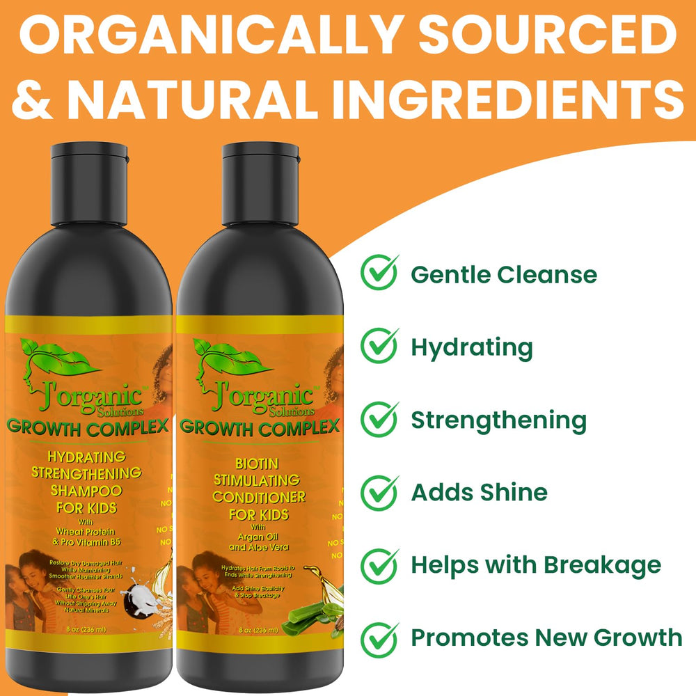 J'Organic Solutions kids hair care set on shelf during bath time routine