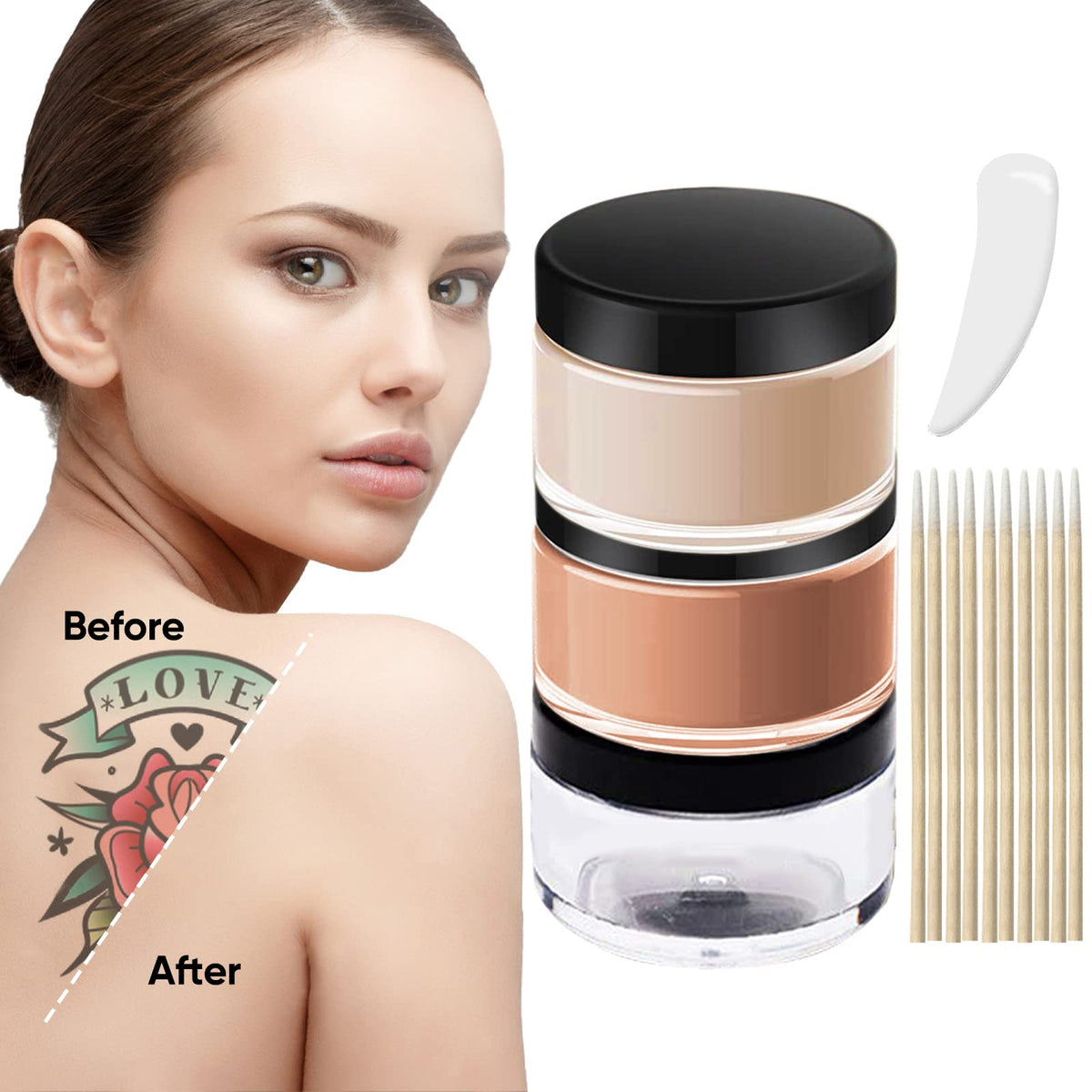 Josera Tattoo Cover Up bottle close-up showing dual shades for blending.