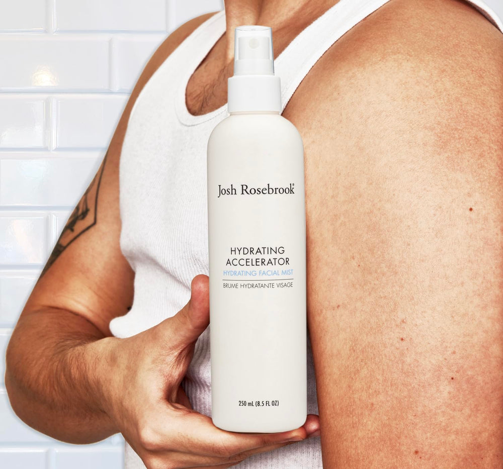 Josh Rosebrook Hydrating Accelerator lightweight mist enhances brightness and texture