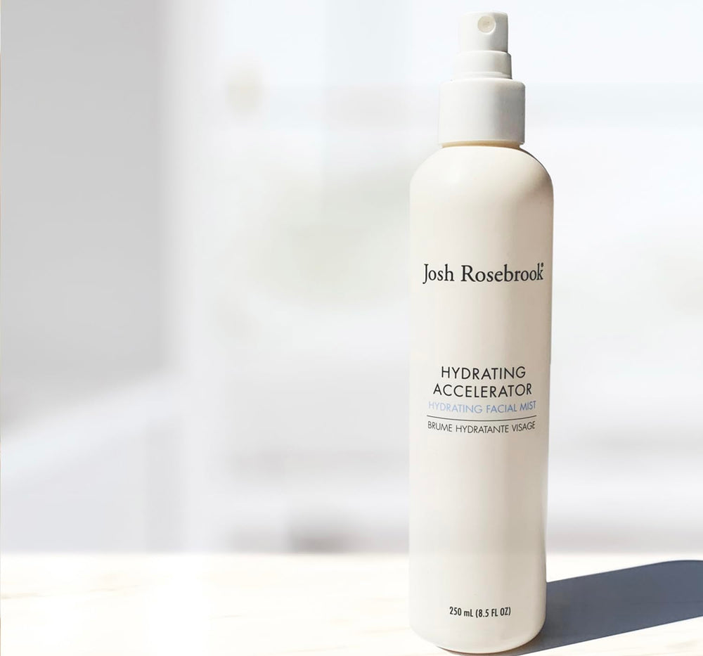 Josh Rosebrook Hydrating Accelerator spray application for on-the-go hydration boost