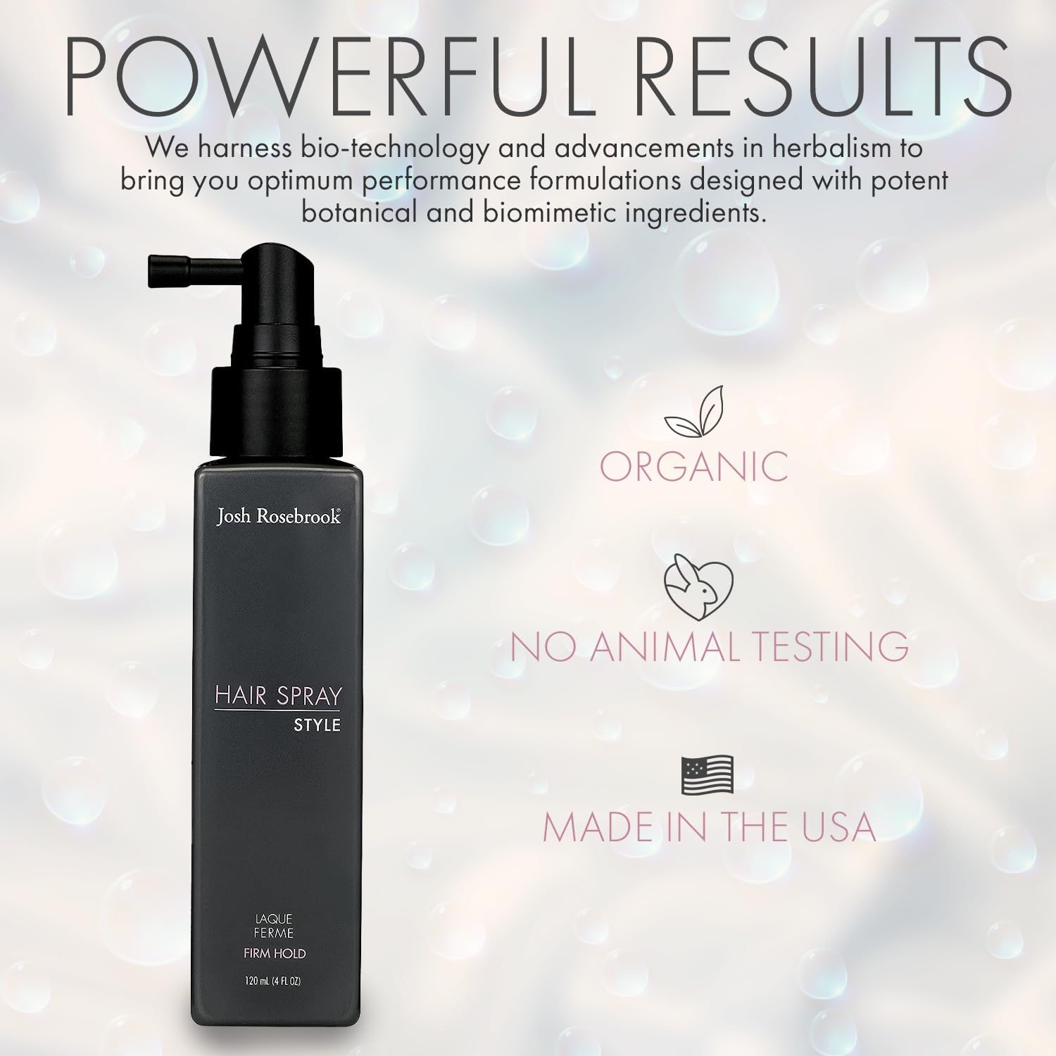 Josh Rosebrook Hair Spray Firm Hold application demonstrates fast drying for day to night wear
