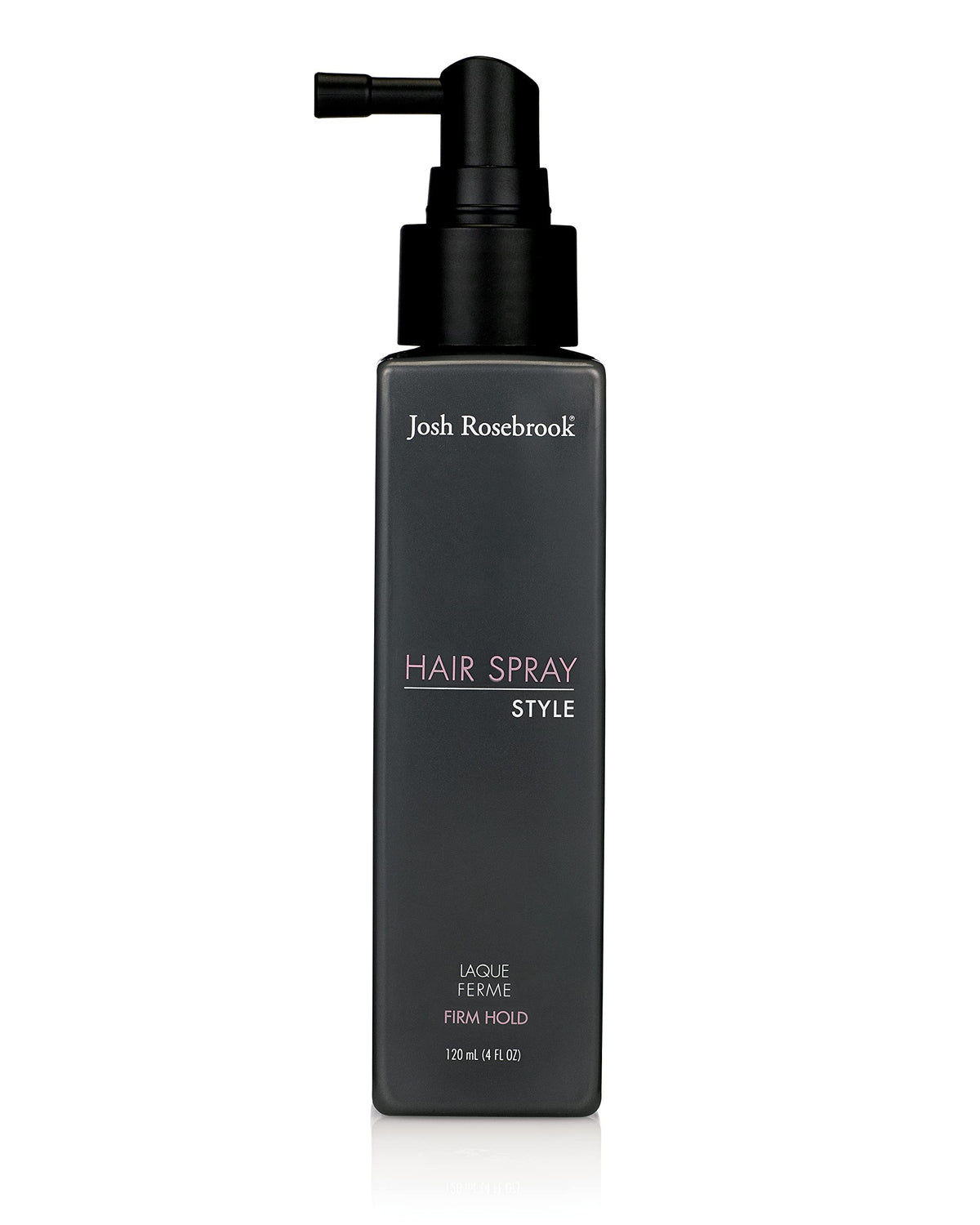 Josh Rosebrook Hair Spray Firm Hold bottle shows invisible hold for natural movement