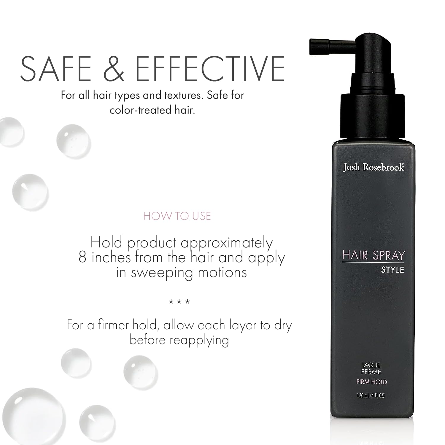 Josh Rosebrook Hair Spray Firm Hold dynamic movement without crunch for natural looks
