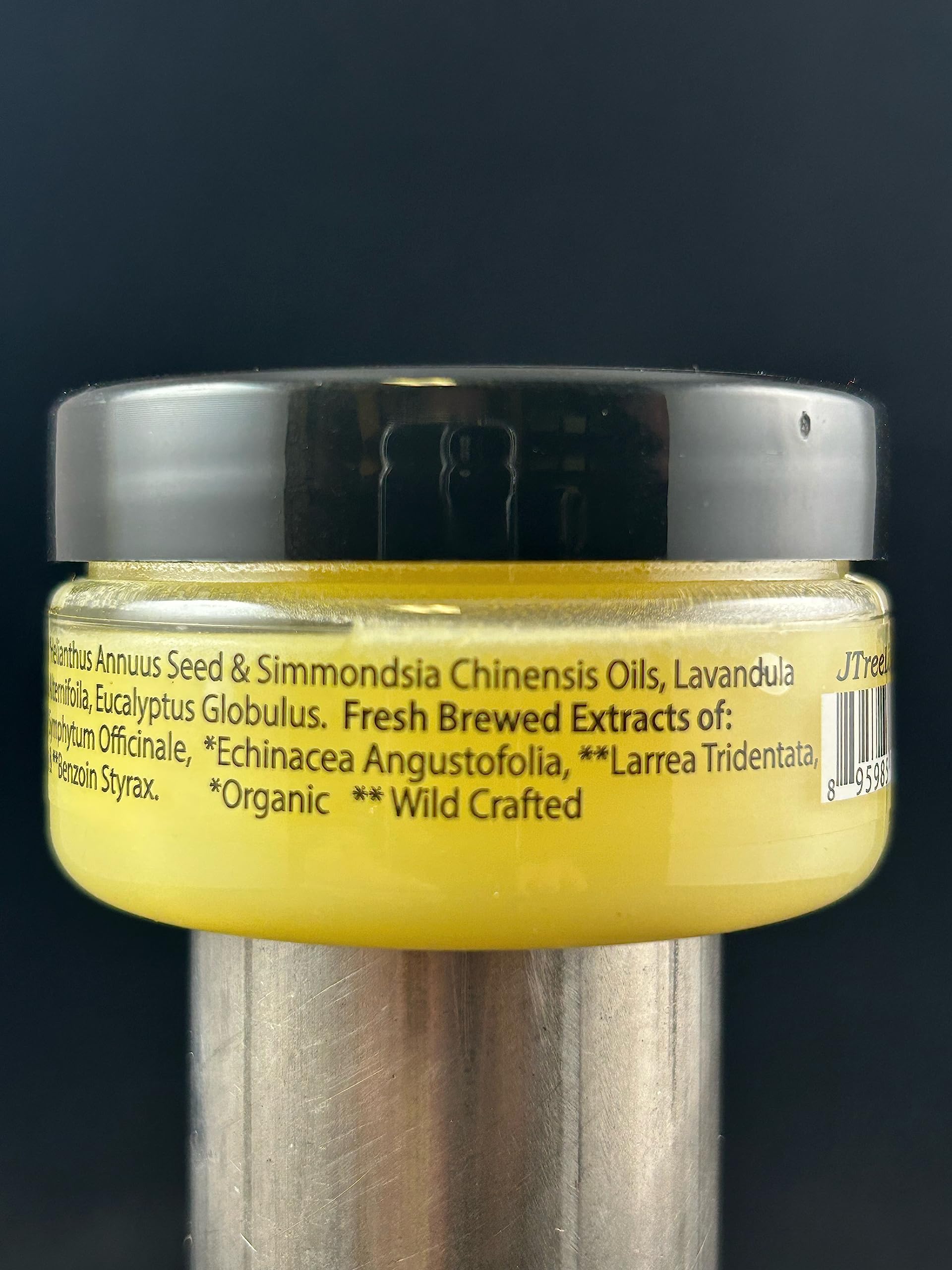 Beeswax and eucalyptus ingredients shown for soothing, moisturizing benefits.